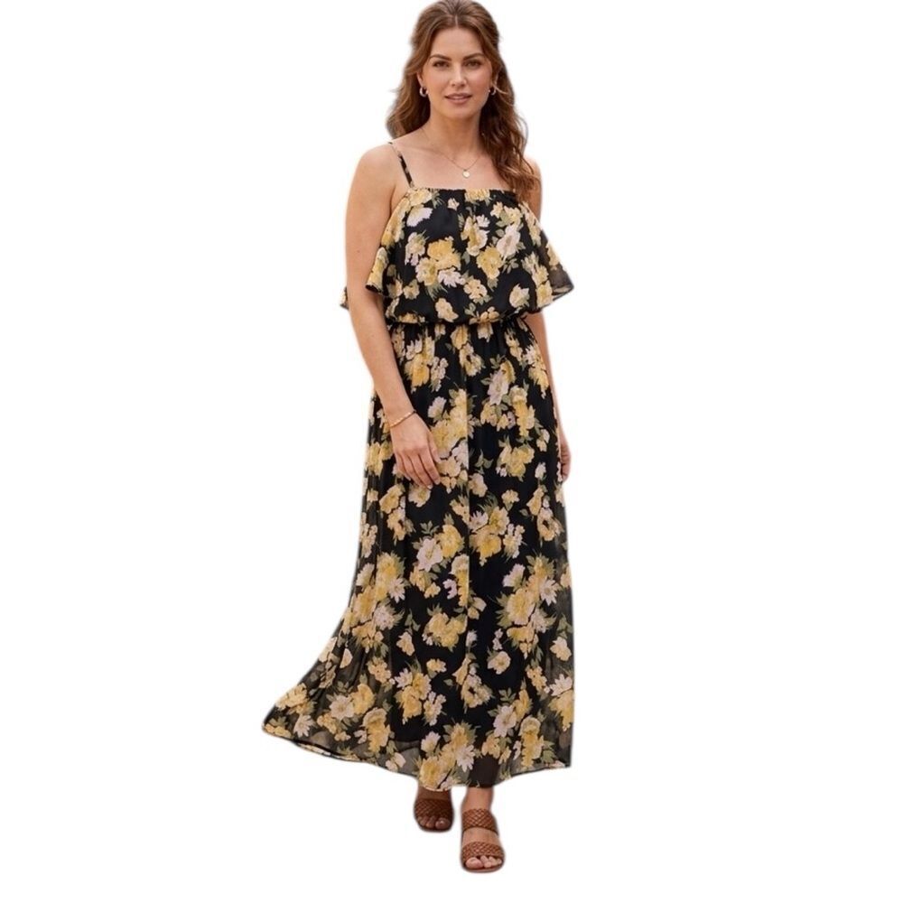 Lily White Floral Print Maxi Dress Size M